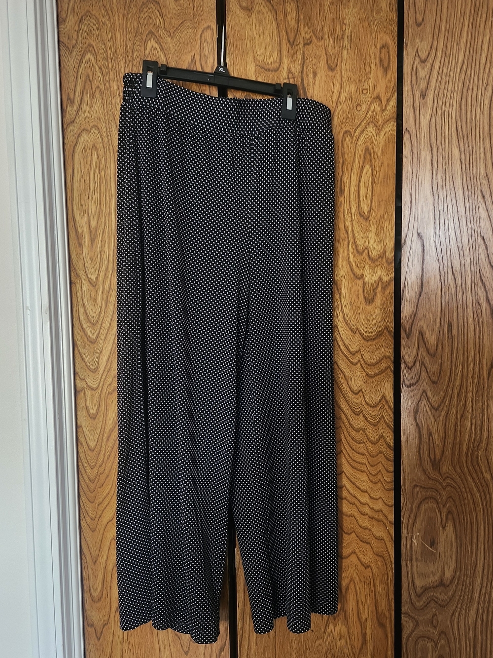 Adrianna Papell Black Polka Dot Wide-Leg Pants